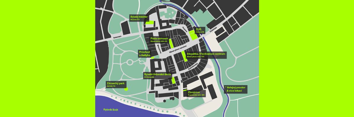 Mapa festivalových míst v Třeboni